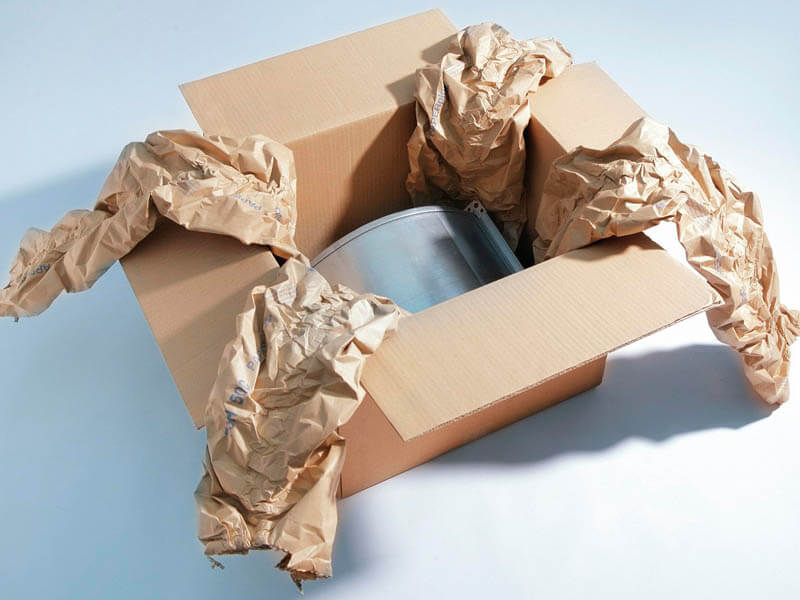 Защитное заполнение для хрупких товаров в коробе с бумажными вкладышами